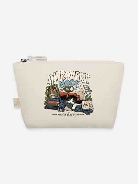 Introvert Mode Katze - Bio-Täschchen - Natur
