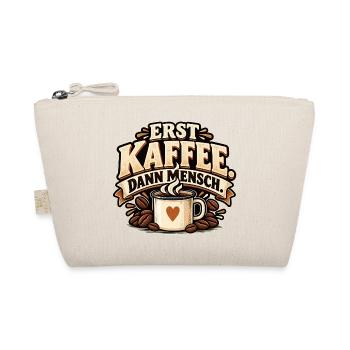 Erst mal ein Kaffee dann Menschen Kaffeegeschenk - Bio-Täschchen - Natur - Vorne