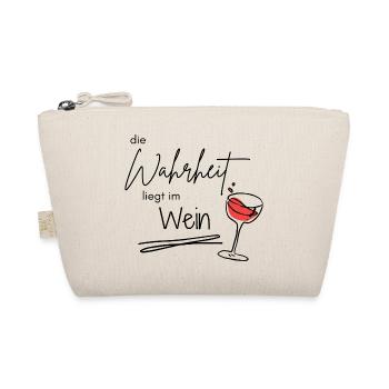 Die Wahrheit liegt im Wein – Weinspruch - Bio-Täschchen - Natur - Vorne
