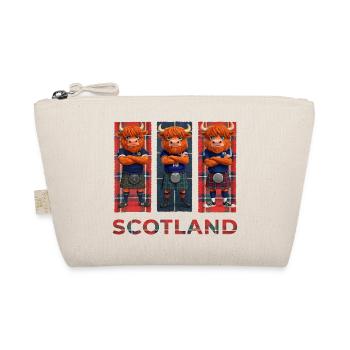 Highland-Kuh in Tartan-Kilts - Bio-Täschchen - Natur - Vorne