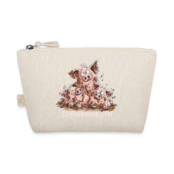 Schweinehaufen Schweine Matsch Bauernhof Humor - Bio-Täschchen - Natur - Vorne