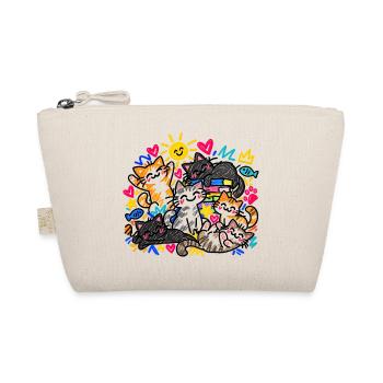 Katzen Doodle Katzenliebe Bunte Katzen Geschenk - Bio-Täschchen - Natur - Vorne
