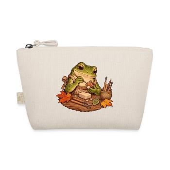 Frosch formt kleine Tonanhänger - Bio-Täschchen - Natur - Vorne
