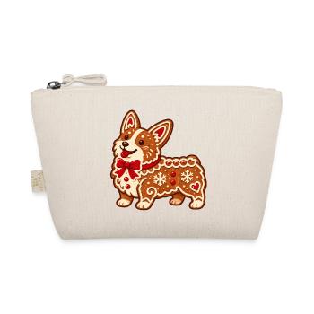 Lebkuchen-Corgi mit Schleife - Bio-Täschchen - Natur - Vorne