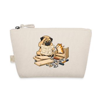 Mops & Hamster beim Heimwerken – Heimwerker - Bio-Täschchen - Natur - Vorne