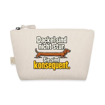 Dackel Spruch Stur Konsequent Dackelbesitzer - Bio-Täschchen - Natur - Vorne