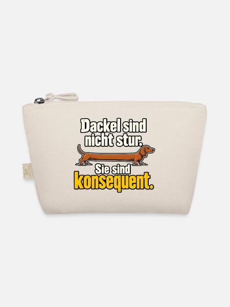 Dackel Spruch Stur Konsequent Dackelbesitzer - Bio-Täschchen - Natur
