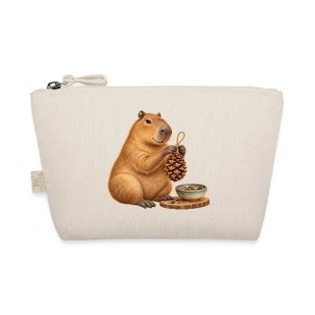 Capybara mit Zapfen-Futterspender - Bio-Täschchen - Natur - Vorne