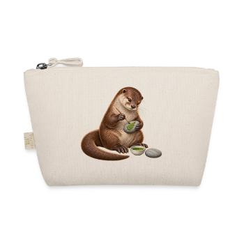 Otter bemalt einen Flusskiesel - Bio-Täschchen - Natur - Vorne