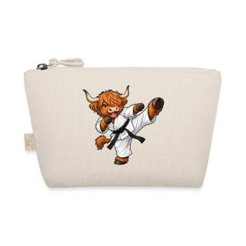 Highland Cattle beim Karate – Kuh mit Kampfgeist - Bio-Täschchen - Natur - Vorne