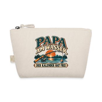 Papa am Wasser  Kalender hat frei | Angler Spruch - Bio-Täschchen - Natur - Vorne