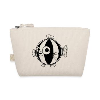 Lustiger Comic Kugelfisch Geschenk  - Bio-Täschchen - Natur - Vorne