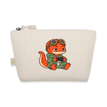 Schläfriger Gamer Salamander - Bio-Täschchen - Natur - Vorne