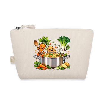 Fröhliche Gemüsefreunde kochen Suppe  - Bio-Täschchen - Natur - Vorne
