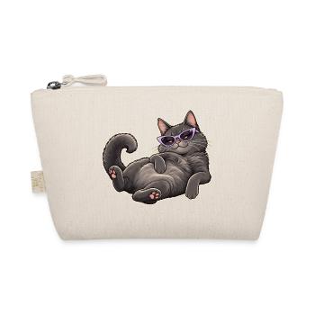 Lässige Katze mit lila Sonnenbrille - Bio-Täschchen - Natur - Vorne