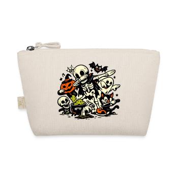 Skelett Kürbis Geist Halloween Party Kostüm - Bio-Täschchen - Natur - Vorne