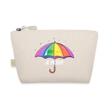 Il Pleut – Frecher Regenschirm im Regenbogenlook - Bio-Täschchen - Natur - Vorne