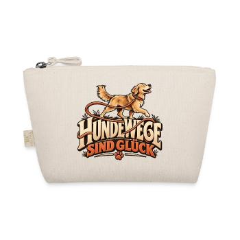 Hundewege sind Glück Liebevolles Hundemotiv - Bio-Täschchen - Natur - Vorne