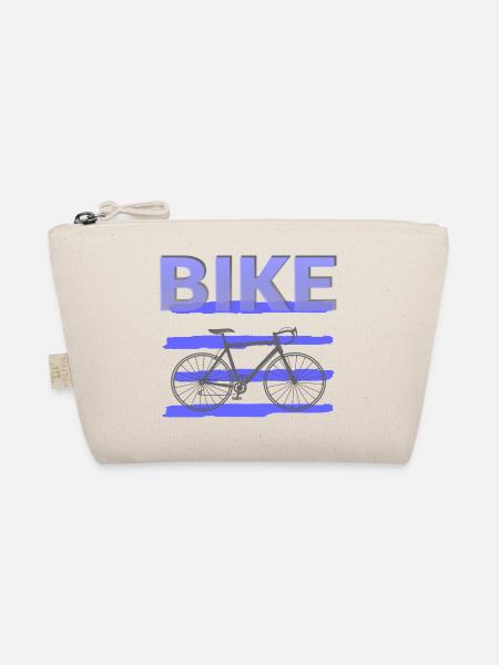 Fette Fahrradgrafik mit lila Streifen - Bio-Täschchen - Natur