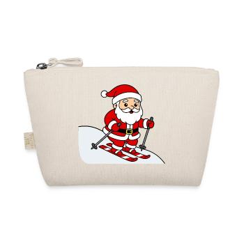 Süßes Kawaii-Weihnachtsmann-Ski-Winteroutfit - Bio-Täschchen - Natur - Vorne