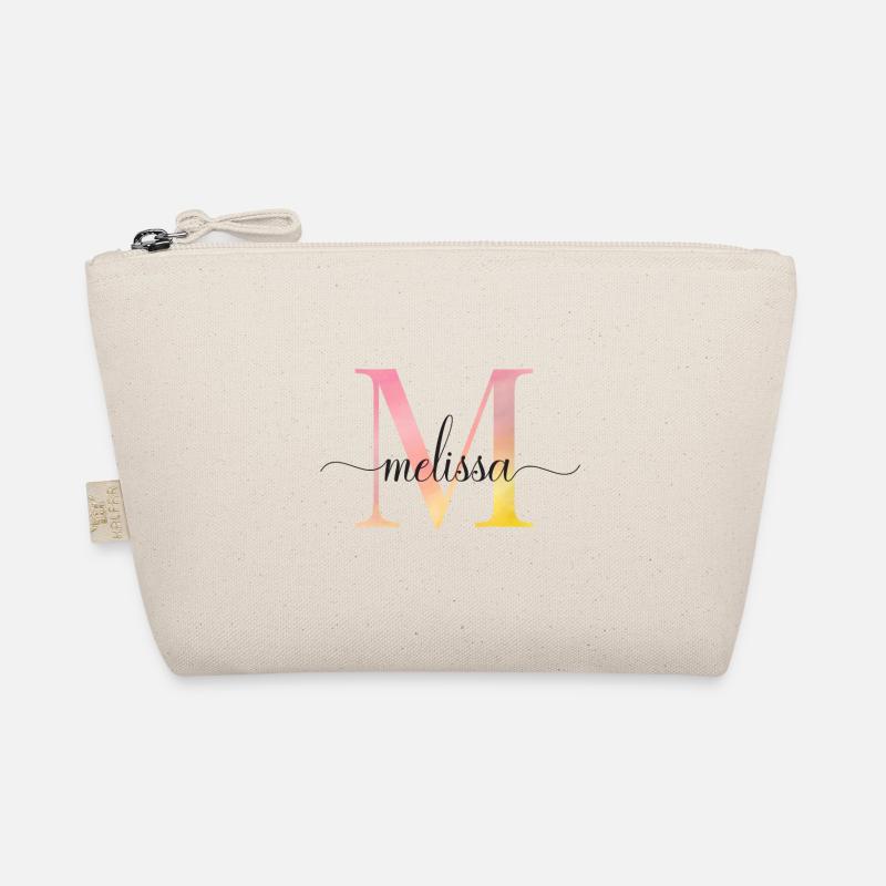 M | Monogram | Name | Melissa |Watercolor Organic Pouch