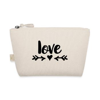 Love Heart Arrows Design - Organic Pouch - nature - Front
