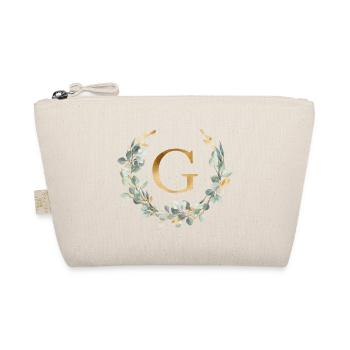 G Monogram Eucalyptus Wreath - Organic Pouch - nature - Front