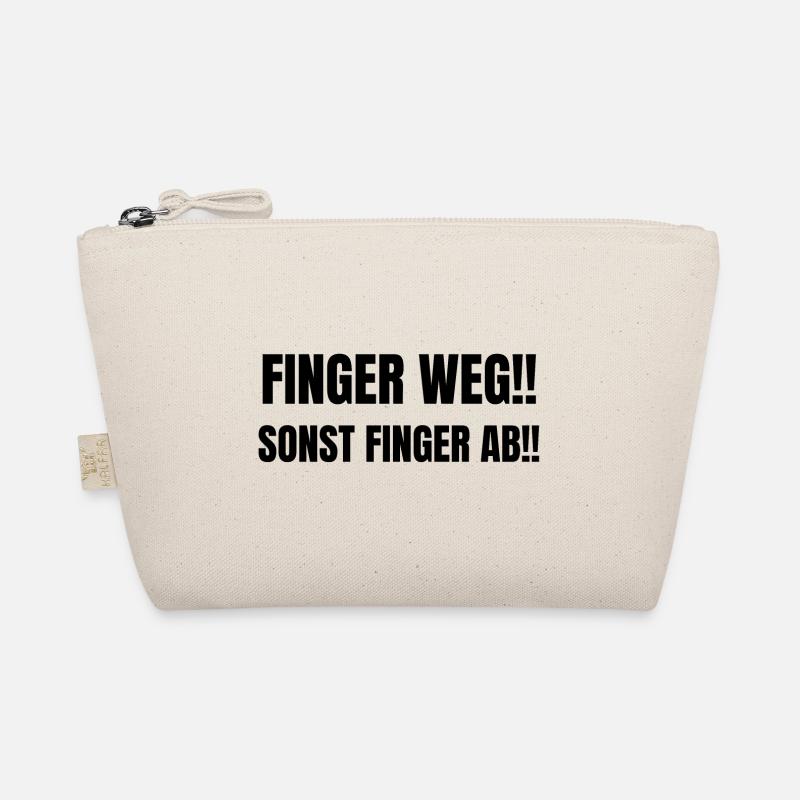 Finger weg sonst Finger ab Sticker - Bio-Täschchen - Natur