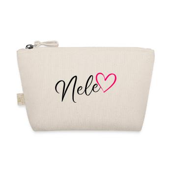 Nele Nom de famille Prénom Coeur Rose - Trousse biologique - nature - Devant