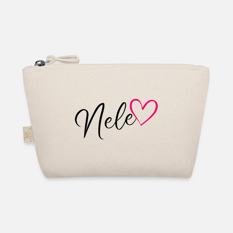 Nele Surname First Name Heart Pink Organic Pouch