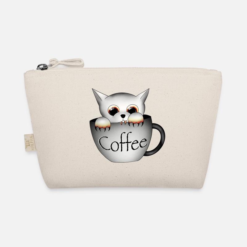 Cat coffee halloween - Organic Pouch - nature