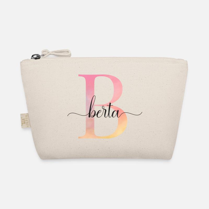 B | Monogramm | Name | Berta |Watercolor Bio-Täschchen
