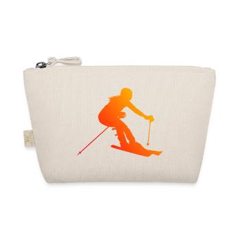 Stunt Ski Winter Sports Women Skiers - Organic Pouch - nature - Front