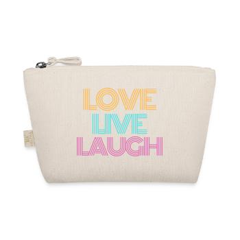 Liebe, Leben, Lachen, klein - Bio-Täschchen - Natur - Vorne