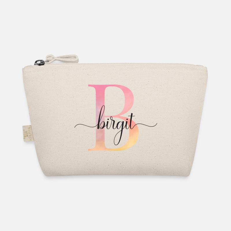 B | Monogram | Name | Birgit |Watercolor Organic Pouch