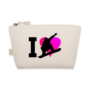 Herren Wintersport Snowboarding Snowboarder - Bio-Täschchen - Natur - Vorne