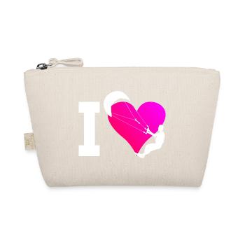 Kitesurfer Kitesurfing Women Kitesurfing Kite - Organic Pouch - nature - Front