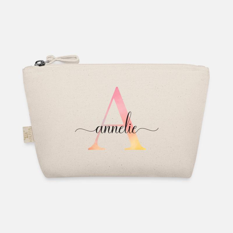 A | Monogramm | Name | Annelie |Watercolor - Bio-Täschchen - Natur
