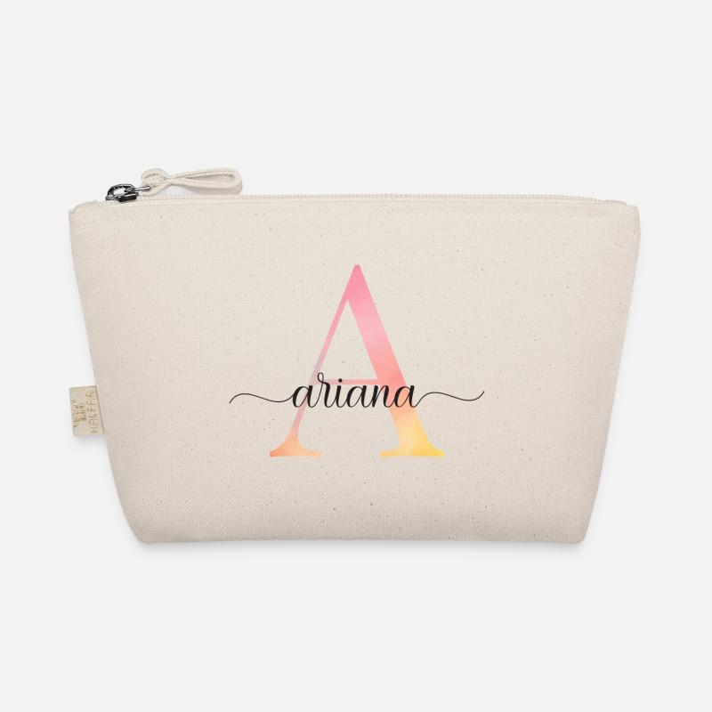 A | Monogram | Name | Ariana |Watercolor Organic Pouch