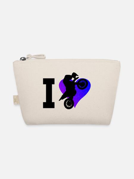 Dirt Bike Supermoto Freestyle Motocross Dirt Biker - Organic Pouch - nature - Front