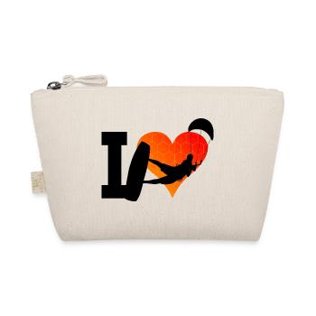 Kiten Kite Kitesurf Women Kitesurfer Kitesurfing - Organic Pouch - nature - Front