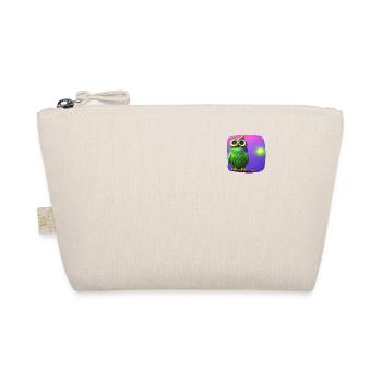 Funny Green Owl With Big Eyes - Organic Pouch - nature - Front