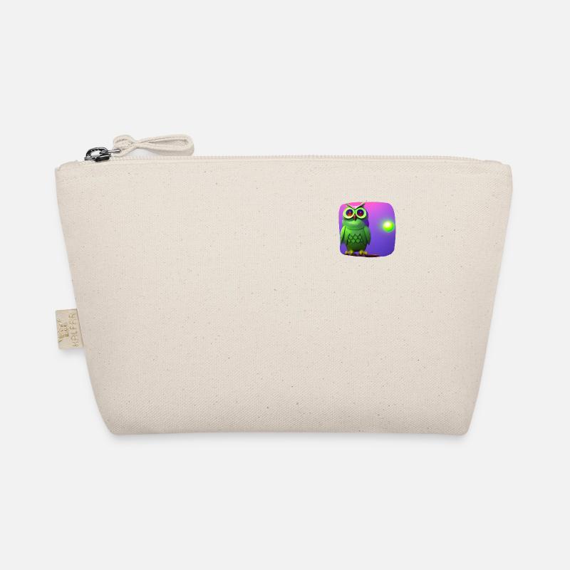 Lustige grüne Eule mit großen Augen Bio-Täschchen