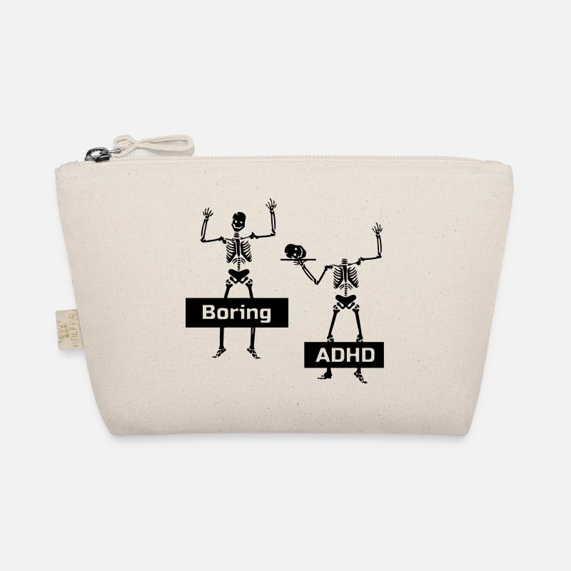 Boring vs ADHD ADHS Spruch Geschenk - Bio-Täschchen - Natur