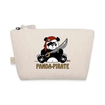 Panda Pirate, Bandana Tête de mort, Sabre - Trousse biologique - nature - Devant