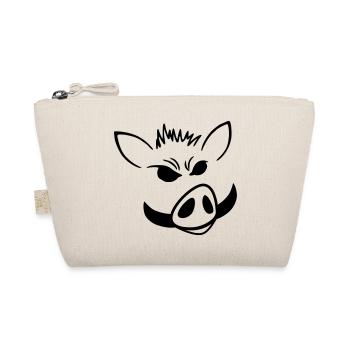 Wildschwein-Power – Minimalistisches Shirt - Bio-Täschchen - Natur - Vorne