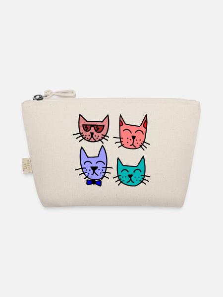 Bunte Katzen - Bio-Täschchen - Natur