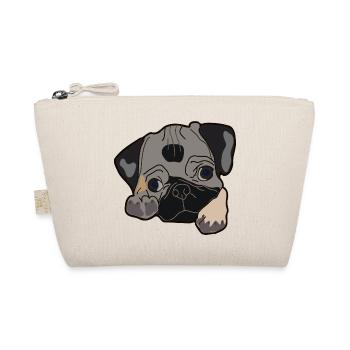 Mops Kopf Geschenk Idee - Bio-Täschchen - Natur - Vorne