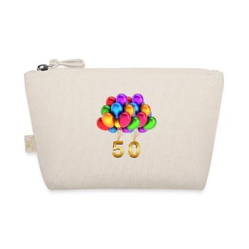 Idée cadeau ballons 50e anniversaire - Trousse biologique - nature - Devant