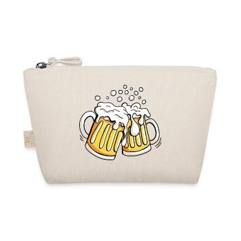 Zwei Bierkrüge mit Bierschaum - Bier - Alkohol - Bio-Täschchen - Natur - Vorne